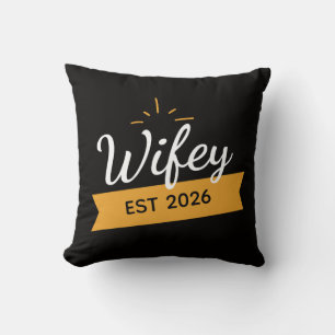 Cojín Decorativo Regalo de Novia Dorada Personalizada Wifey, Regalo