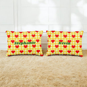Cojín Decorativo Regalo de pareja de corazón rojo de San Valentín a