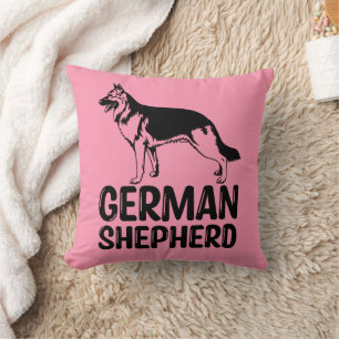 Cojín Decorativo Regalo de pastor alemán lindo rosa y negro cachorr