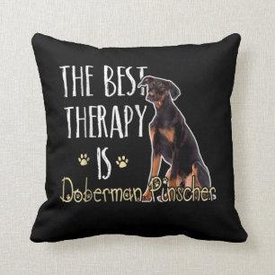 Cojín Decorativo Regalo de perro  La Mejor Terapia Es Doberman Pind