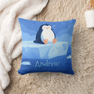 Cojín Decorativo Regalo de pingüino lindo, pingüino personalizado