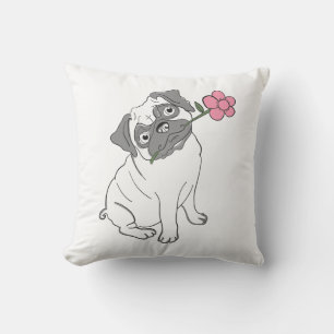 Cojín Decorativo Regalo de Pug Adorable Amante de Perro Mama Pelo M