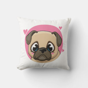 Cojín Decorativo Regalo de Pug Adorable Cachorro Amante de Perros M