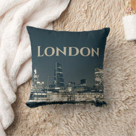 Cojín Decorativo Regalo de recuerdo urbano de London Skyline Panora