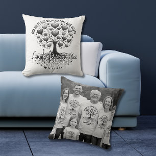 Cojín Decorativo Regalo de reunión de árbol genealógico personaliza