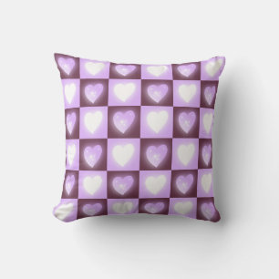 Cojín Decorativo Regalo de San Valentín Corazones Celestiales Malva