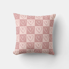 Cojín Decorativo Regalo de San Valentín de Corazones Mínimos Rosa P