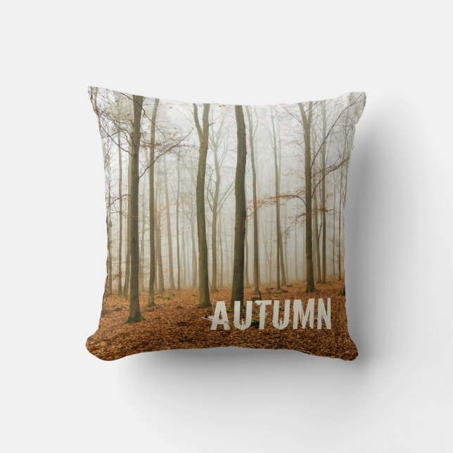 Cojín Decorativo Regalo de temporada de niebla y niebla otoñal (Anverso)