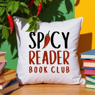 Cojín Decorativo Regalo de tipografía de Chilli del club de lectura