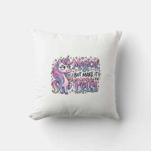 Cojín Decorativo Regalo de Tipografía Mágica de Unicornio pero Hazl