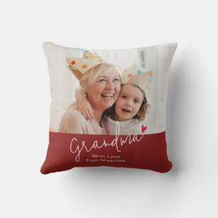 Cojín Decorativo Regalo de vacaciones con foto de guión de abuela m