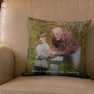 Cojín Decorativo Regalo de vacaciones de foto de pesca divertida de