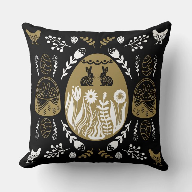 Cojín Decorativo Regalo de vacaciones de Pascua de Abril (Anverso)