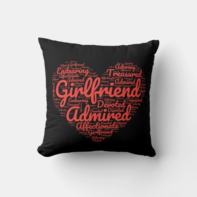 Cojín Decorativo Regalo de Valentine Girlfriend para ella (Anverso)