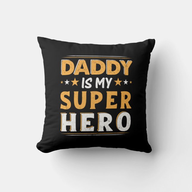 Cojín Decorativo Regalo del abuelo | Papi es mi superhéroe (Anverso)