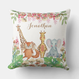 Cojín Decorativo Regalo del bebé del vivero de acuarela personaliza