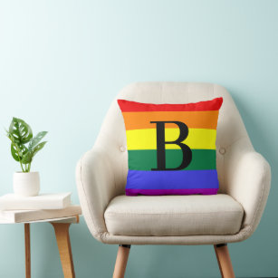 Cojín Decorativo Regalo del orgullo LGBT monograma personalizado