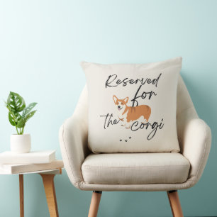Cojín Decorativo Regalo divertido para amantes de Corgi 'Reservado