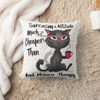 Cojín Decorativo Regalo divertido para amantes de gatos con sarcasm