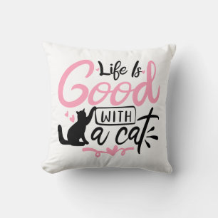 Cojín Decorativo Regalo divertido para amantes de gatos gatos rosas