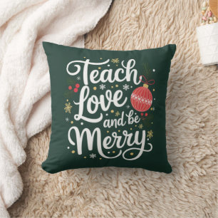 Cojín Decorativo Regalo divertido para maestros: Navidad, enseña, a