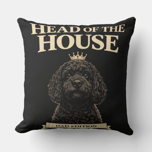 Cojín Decorativo Regalo divertido para papá de Cockapoo | Jefe de l (Anverso)