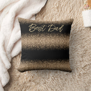 Cojín Decorativo Regalo elegante de purpurina negra y dorada para p