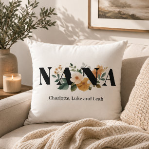 Cojín Decorativo Regalo floral personalizado moderno para Nana