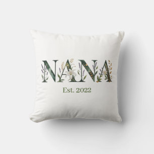 Cojín Decorativo Regalo Floral Personalizado para Nana con Año de A