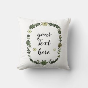 Cojín Decorativo Regalo Floral Verde