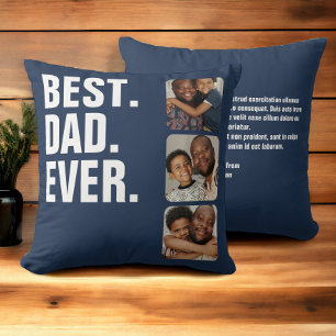 Cojín Decorativo Regalo fotográfico del Día del Padre Personalizado