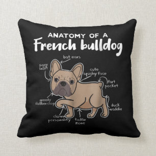 Cojín Decorativo Regalo francés  Anatomía De Un Regalo De Bulldog