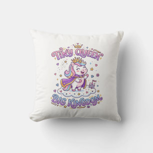 Cojín Decorativo Regalo Idea Pegatina Pequeña Reina Unicornio Gran 
