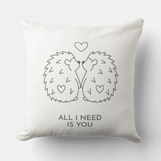 Cojín Decorativo Regalo minimalista de BabyAnimal Parple Line Art-B