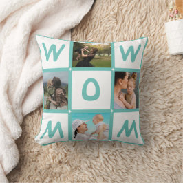 Cojín Decorativo Regalo moderno multifotográfico de cuadrícula de W