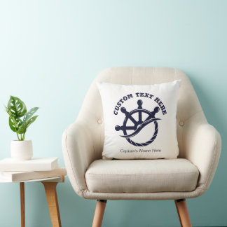 Cojín Decorativo Regalo Náutico de Capitán de Barco Personalizado