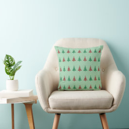 Cojín Decorativo Regalo navideño de feriados de árboles y remolinos