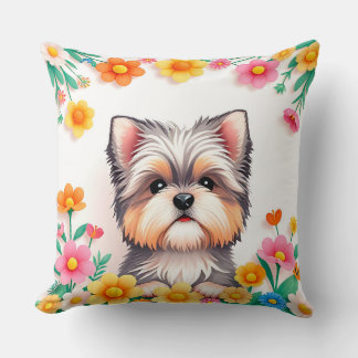 Cojín Decorativo Regalo para amantes de perros Floral Perro