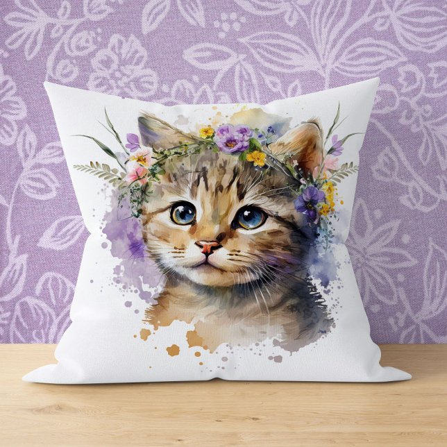 Cojín Decorativo Regalo para los amantes del gato - Gato acuático c (Subido por el creador)