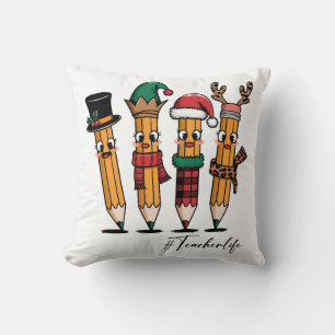 Cojín Decorativo Regalo para maestros Vida de maestro con lápiz