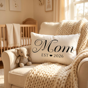Cojín Decorativo Regalo para Mamá Establecida en Blanco y Negro