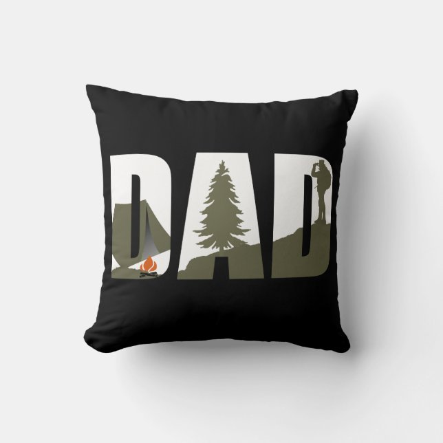 Cojín Decorativo Regalo para papá campista senderista (Anverso)