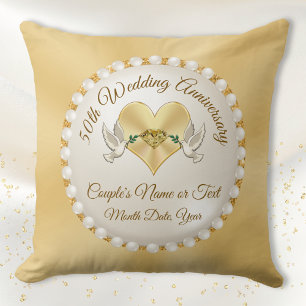 Cojín Decorativo Regalo Personalizado, 50 años de Casados, Aniversa
