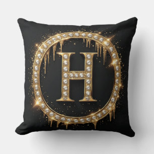 Cojín Decorativo Regalo Personalizado con Monograma de la Letra H