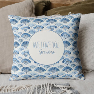 Cojín Decorativo Regalo Personalizado de Acuarela de Agua Azul del 