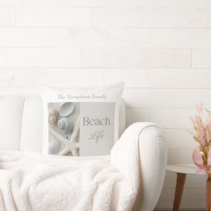 Cojín Decorativo Regalo Personalizado de Conchas Marinas para Casa 
