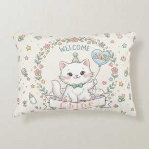 Cojín Decorativo Regalo Personalizado de Cumpleaños de Gatito Adora