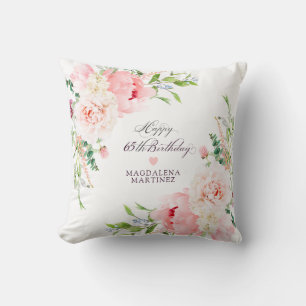 Cojín Decorativo Regalo personalizado de cumpleaños número 65 con f