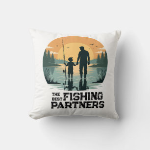 Cojín Decorativo Regalo Personalizado de Pesca para Padre e Hijo