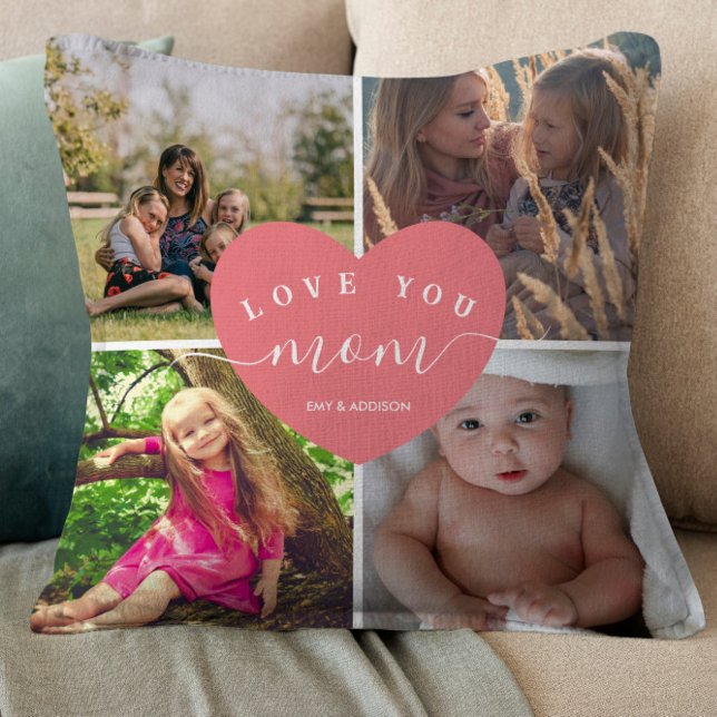 Cojín Decorativo Regalo personalizado Heart Rubor Pink Mejor Mamá (Subido por el creador)